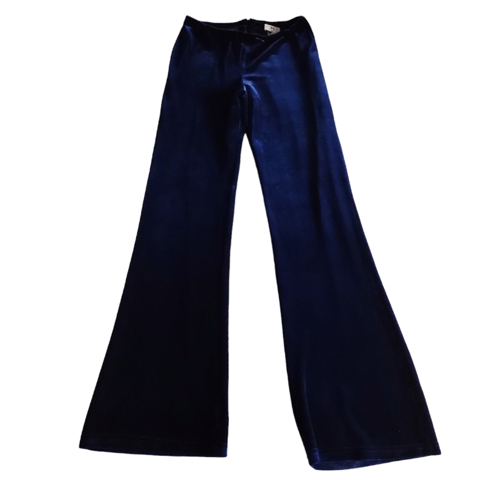Vintage Luly K Size Medium Royal Blue Velour Flare Pants